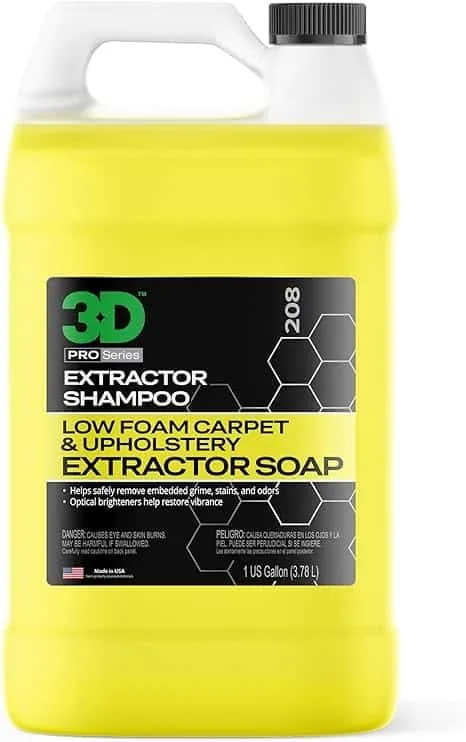 3D Extractor Shampoo – Low Foam Carpet & Upholstery Cleaner (1 Gallon)