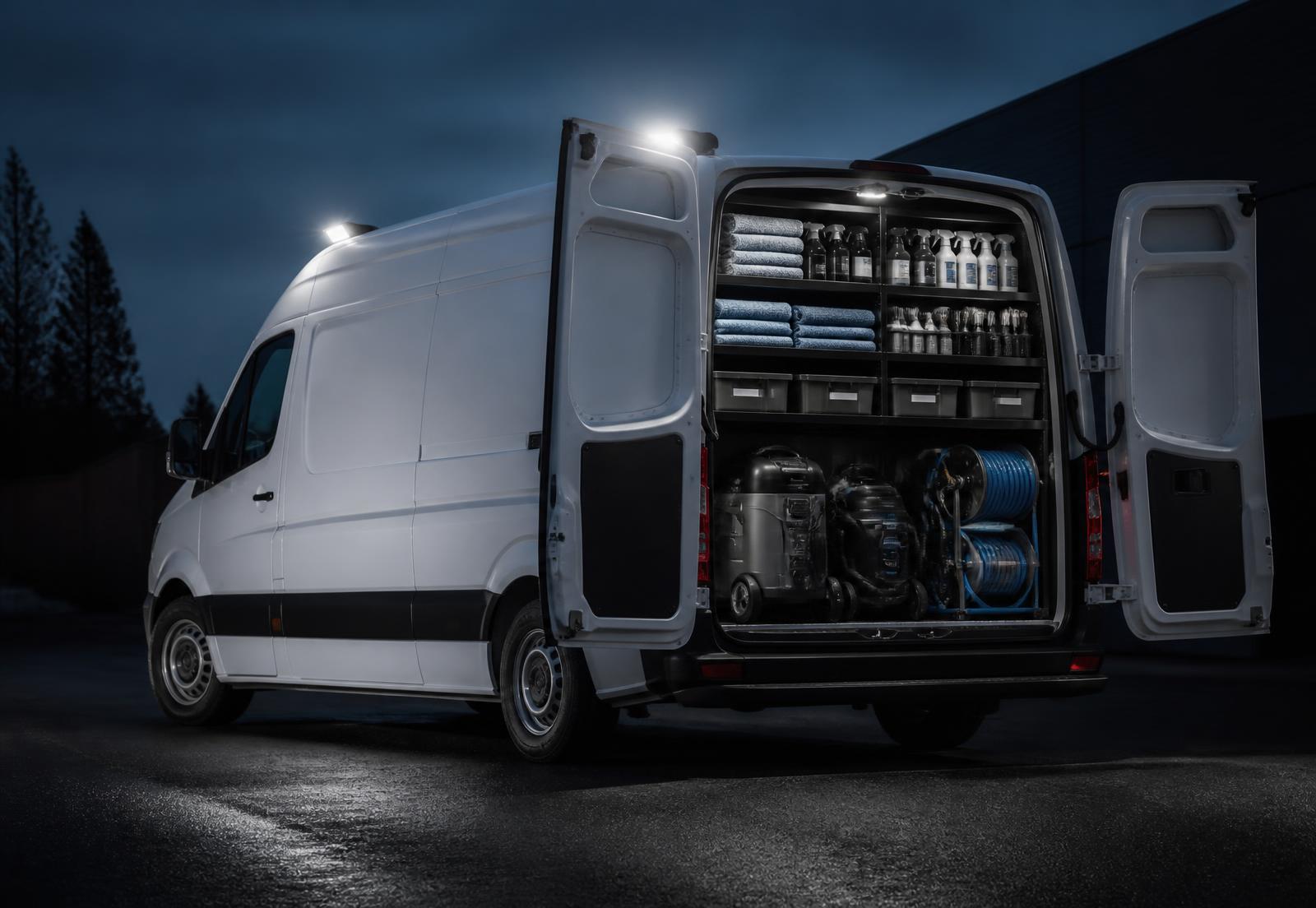Grandett mobile detailing van equipped for an on-location appointment