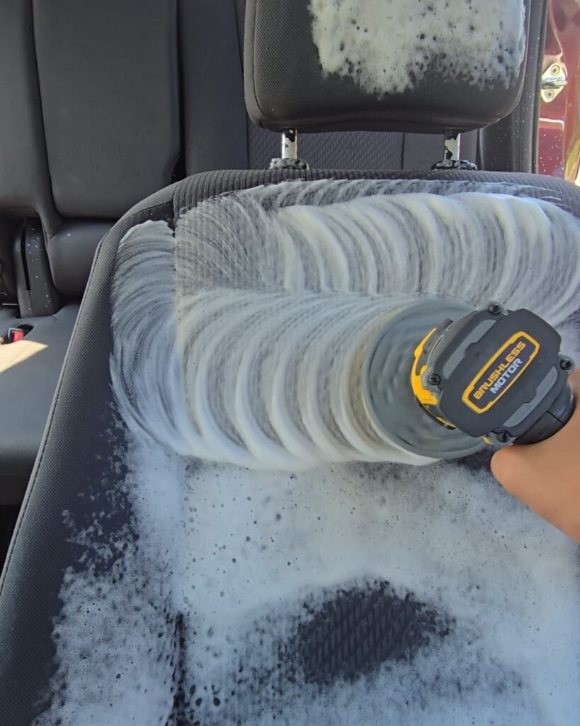 Premium Interior Detail deep seat cleaning with foam and professional brushing to remove stains and odors